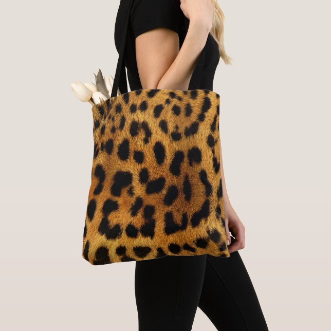 Bolso De Tela estampado de leopardo marrón con motivos de animal (Detalle)