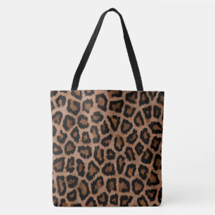 Bolso De Tela Estampado de mancha de leopardo clásico negro y ma