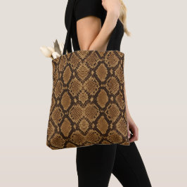 Bolso De Tela Estampado de piel de serpiente Python