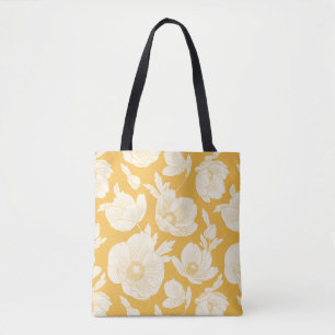 Bolso De Tela Estampado de plores de oro