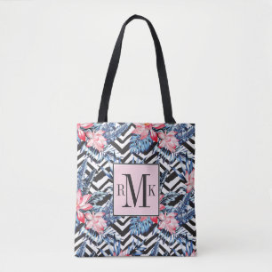 Bolso De Tela Estampado de plores tropical de Lotus