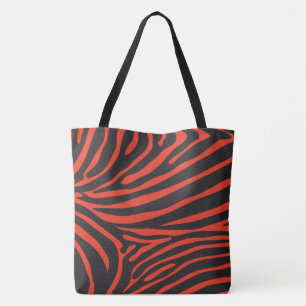 Bolso De Tela Estampado de zebra negro y rojo