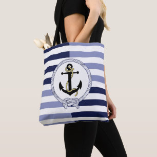Bolso De Tela Estanque azul marino/correa náutica