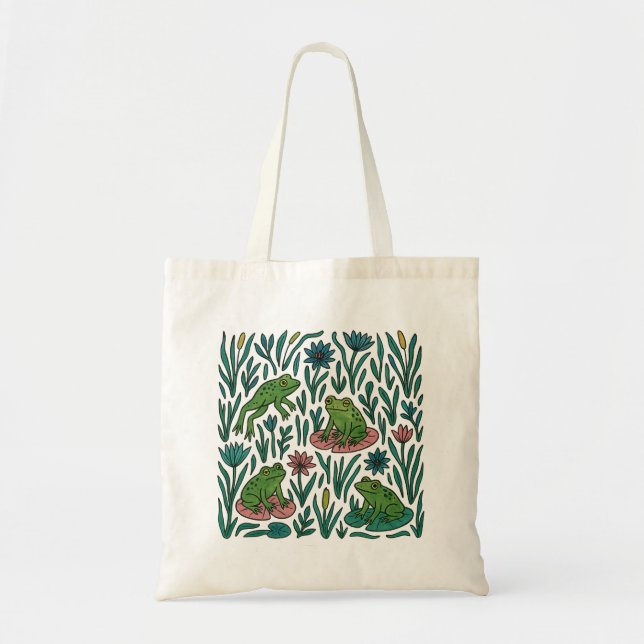 Bolso De Tela Estanque de ranas                                 (Frente)
