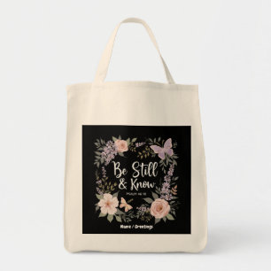 Bolso De Tela Estar quieto y conocer la fe amorosa diseño cristi