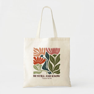 Bolso De Tela Estar quietos y conocer la inspiración Biblia Vers