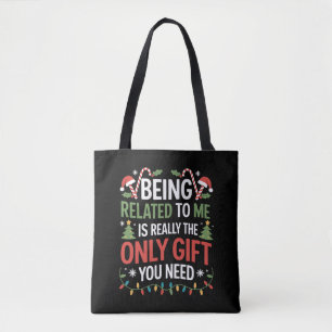 Bolso De Tela Estar relacionado conmigo divertido Navidad famili