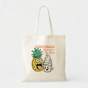 Bolso De Tela Estará bien con el hielo crema divertida piña