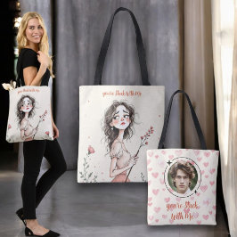 Bolso De Tela Estás atascado conmigo