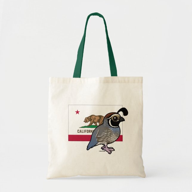 Bolso De Tela Estatales Birdorables: California Quail (Frente)