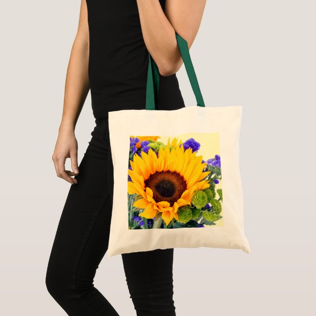 Bolso De Tela Estatia de girasol y azul (Anverso (producto))