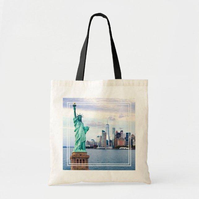 Bolso De Tela Estatua de la Libertad con el World Trade Center (Frente)