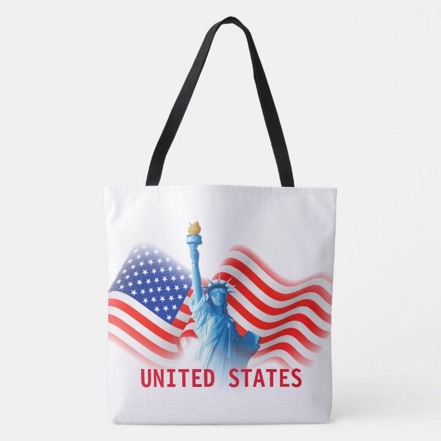 Bolso De Tela Estatua De La Libertad De Los Estados Unidos (Anverso)