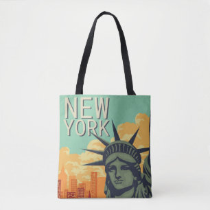 Bolso De Tela Estatua de la libertad en el Skyline de NUEVA YORK