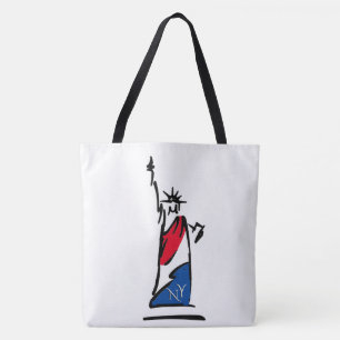 Bolso De Tela Estatua de la Libertad / Rayas de Lady Liberty