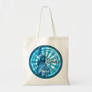 Bolso De Tela Estatua De Liberty Blue USA Tote Bag