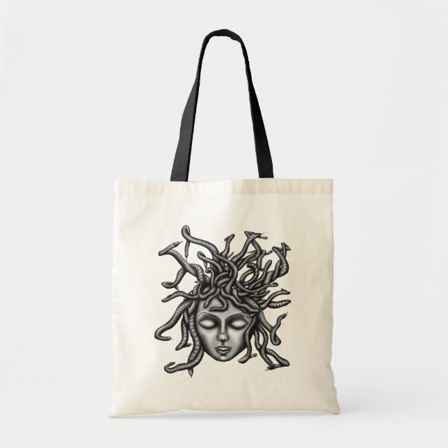 Bolso De Tela Estatua de Medusa, escultura griega, mitología (Frente)