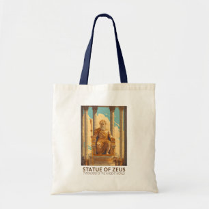 Bolso De Tela Estatua de Zeus Siete Maravillas del Mundo Vintage