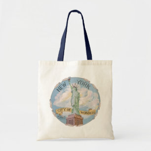 Bolso De Tela Estatua vintage de Nueva York de la Ciudad de las 