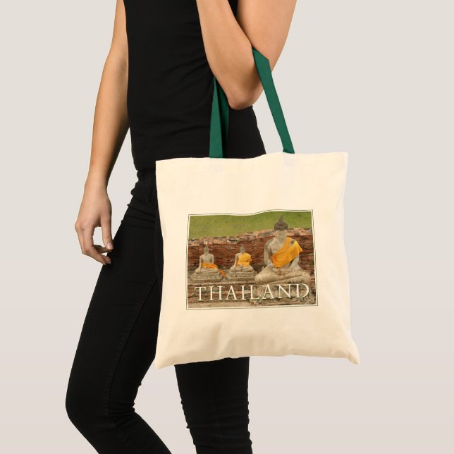 Bolso De Tela Estatuas de los Budas de Sitting | Ayutthaya, Tail (Anverso (producto))