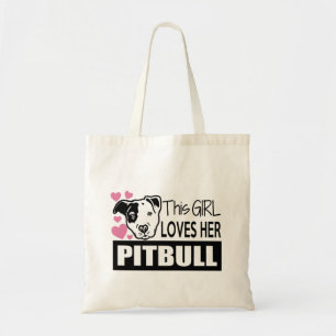 Bolso De Tela Este chica ama a su Pitbull