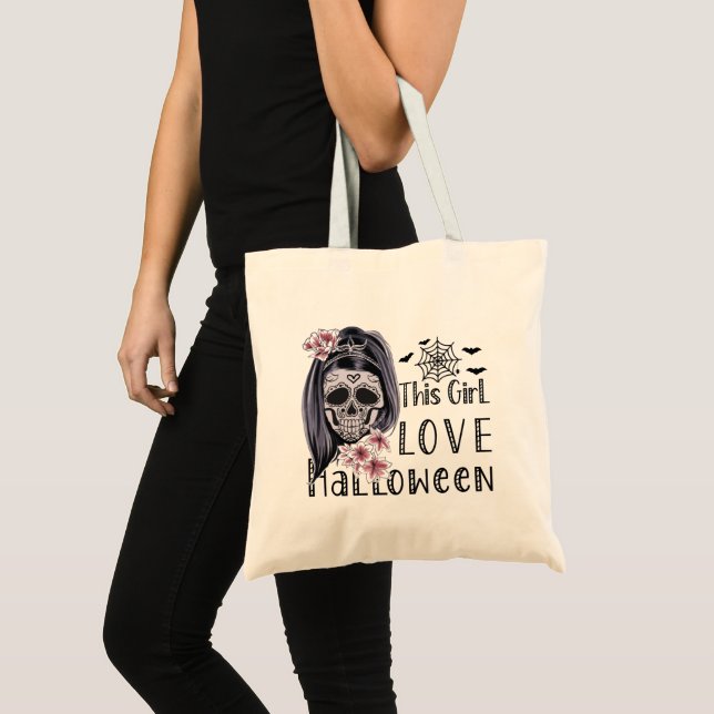 Bolso De Tela Este Chica ama Halloween (Anverso (producto))