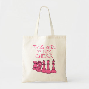 Bolso De Tela Este Chica juega al ajedrez