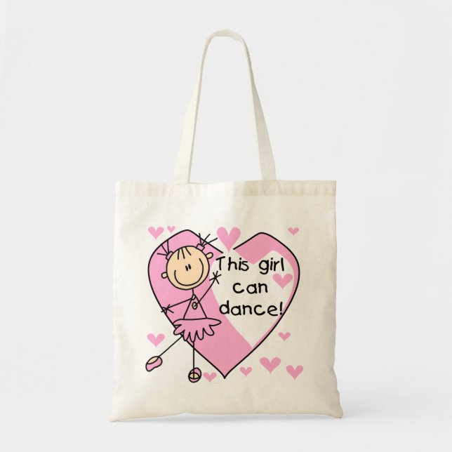 Bolso De Tela Este chica puede bailar las camisetas y los (Frente)