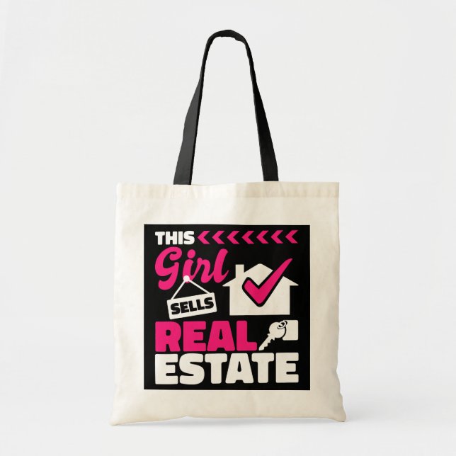 Bolso De Tela Este Chica vende vivienda inmobiliaria (Frente)