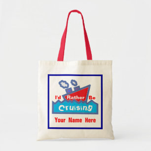 Bolso De Tela Esté cruzando bastante el nombre rojo y azul