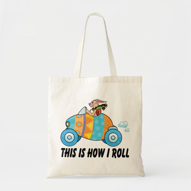 Bolso De Tela Éste es cómo ruedo el conejito de pascua (Frente)