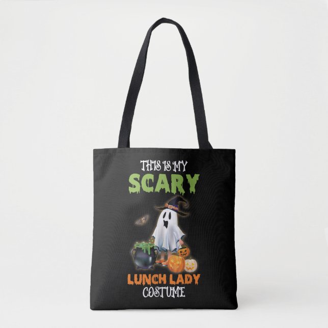 Bolso De Tela Este es mi asustado almuerzo Lady Ghost Halloween (Anverso)