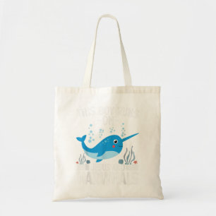 Bolso De Tela Este Niño Corre Sobre Jesús Y Narwhals Cute Narwha