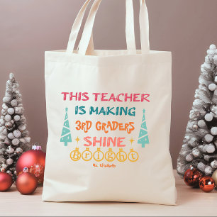 Bolso De Tela Este profesor Navidad personalizado