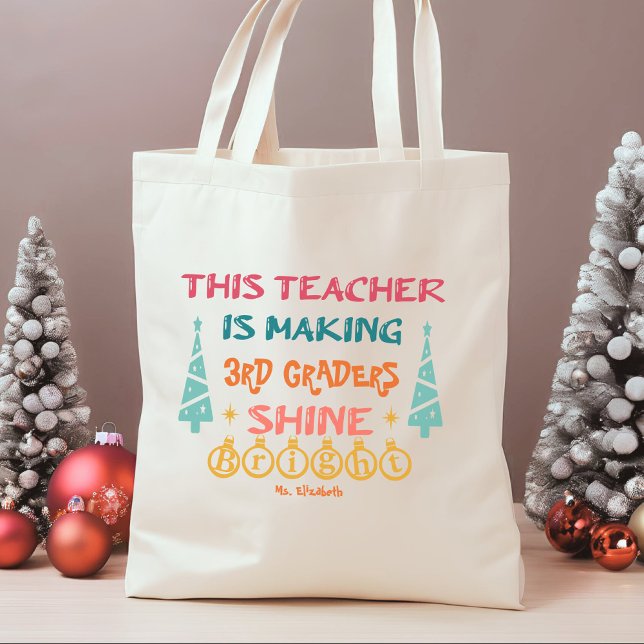 Bolso De Tela Este profesor Navidad personalizado (Subido por el creador)