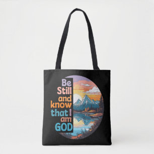 Bolso De Tela Estén quietos y sepan que yo soy Dios Versículo Bí