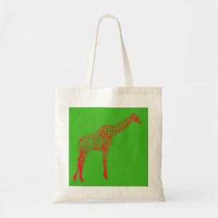 Bolso De Tela Esténcil de Giraffe Rojo