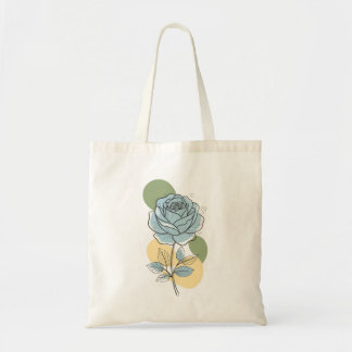 Bolso De Tela Estética Botánica Moderna - Arte de Línea de Rosa