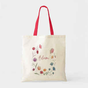 Bolso De Tela Estética Botánica Suave Floral Bloom en Pastel