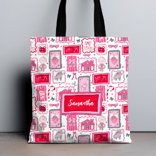 Bolso De Tela Estética coqueta rosa patrón caprichoso femenino