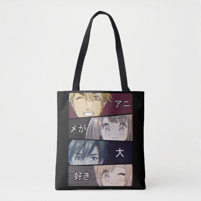 Bolso De Tela Estética de Anime Vaporwave Otaku japonesa (Anverso)