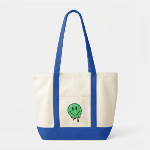 Bolso De Tela Estética de cara sonriente verde derretida que got