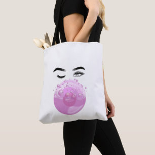 Bolso De Tela Estética de chicle rosa, estilo retro pastel lindo