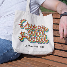 BOLSO DE TELA ESTÉTICA DE LA BANDERA DEL ARCOÍRIS QUEER Y ORGULL
