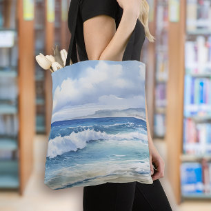 Bolso De Tela Estética de Ocean Waves Beach House