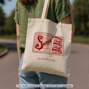 Bolso De Tela Estética de Pescador de Sardinas en Lata