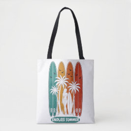 Bolso De Tela Estética de tabla de surf vintage de verano sin fi