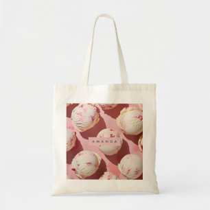 Bolso De Tela Estética de Torbellino de Crema de Fresa Personali