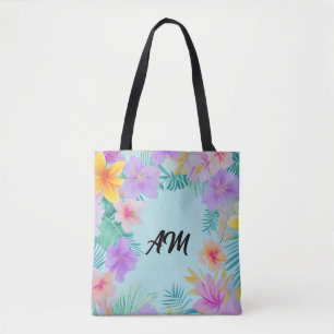 Bolso De Tela Estética de Verano Frontera Floral Tropical