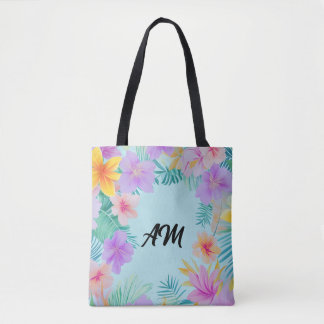 Bolso De Tela Estética de Verano Frontera Floral Tropical